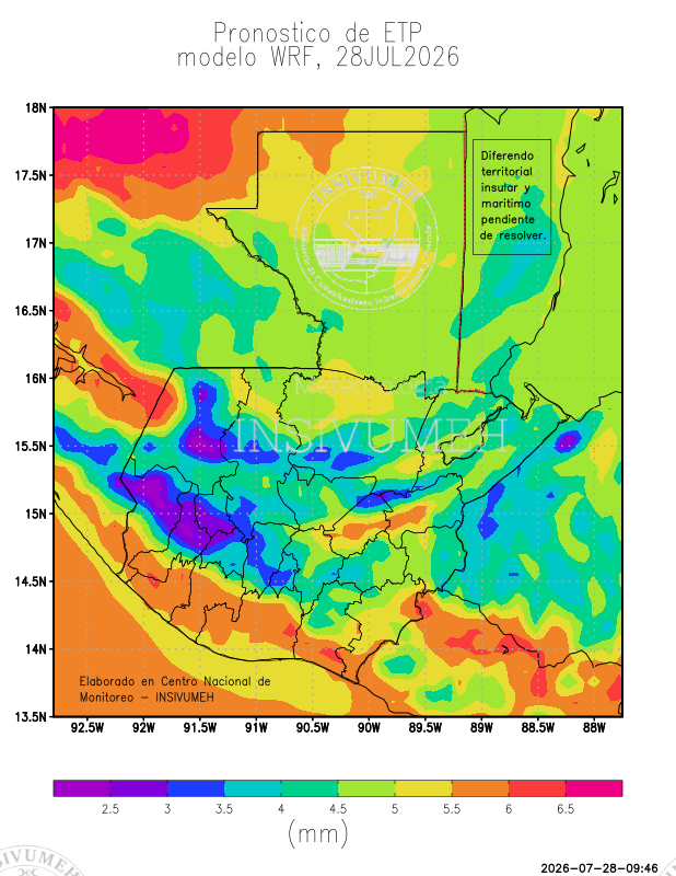 ETP diario GFS 15 días día 1